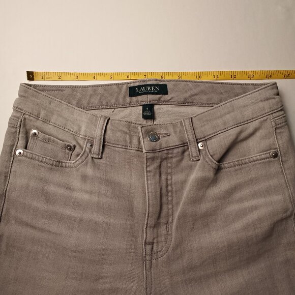 Lauren Ralph Lauren Jeans Size 4 Mid Rise Skinny Leg Gray Color - Picture 6 of 9